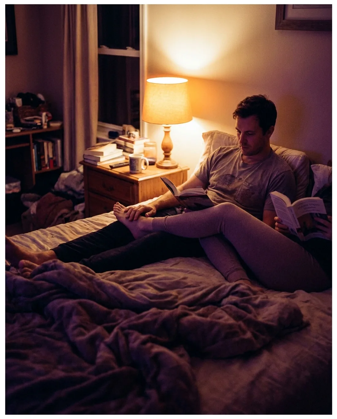 Reading in bed together